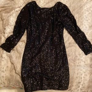 Black sequin bodycon dress